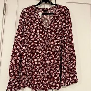 NWT Ann Taylor Long Sleeve Floral Blouse - XXL